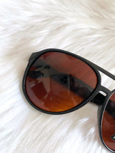 Load image into Gallery viewer, Black and Amber Aviator Sunglasses