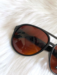 Black and Amber Aviator Sunglasses
