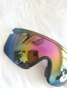 Vintage 90s Colorful Reflective Tint Shield Sunglasses