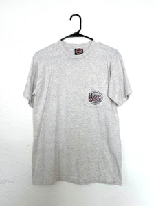 Vintage 90s Grey Eagle Design Harley Pocket Tee