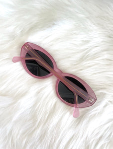 Vintage 90s Retro Translucent Pink Cat Eye Sunglasses