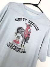 Load image into Gallery viewer, Vintage 70s Baby Blue Rodeo Tee Retro Horse Western