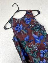 Load image into Gallery viewer, Vintage 90s Brown and Blue Floral Print Shift Dress
