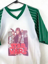 Load image into Gallery viewer, Vintage 70s Green and White Mesh Han Solo Star Wars Tee
