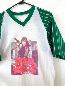 Vintage 70s Green and White Mesh Han Solo Star Wars Tee