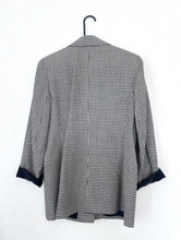 Load image into Gallery viewer, Vintage 90s Black and White Gingham Print Blazer
