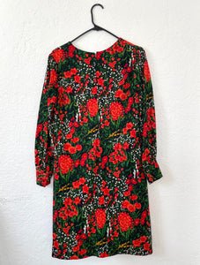Vintage 70s Long Sleeve Floral Print Dress