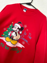 Load image into Gallery viewer, Vintage Red Mickey 'Tis the Season Oversized Christmas Sweatshirt