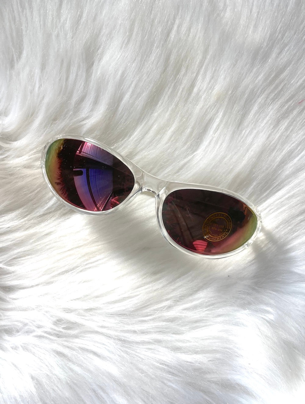 Vintage Y2K Clear and Red Wraparound Sunglasses – Total Recall Vintage