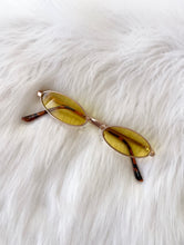 Load image into Gallery viewer, Gillian Skinny Oval Yellow and Gold Wire Frame Sunglasses