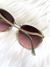 Load image into Gallery viewer, Vintage Smokey Lense Round Metal Winged Sunglasses