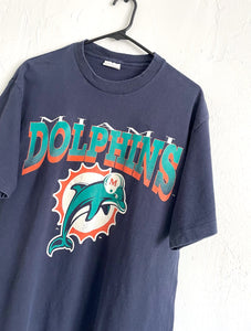 Vintage 90s Oversized Miami Dolphins Logo Tee NFL Retro