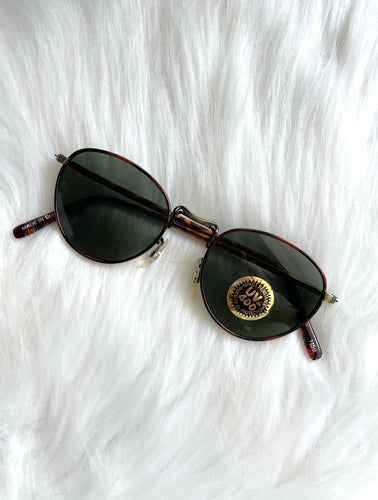 Vintage Round Skinny Tortoiseshell Sunglasses