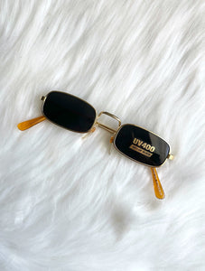 Vintage 90s Small Square Gold Sunglasses – Total Recall Vintage