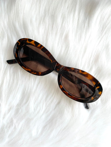 Skinny Oval Tortoiseshell Sunglasses
