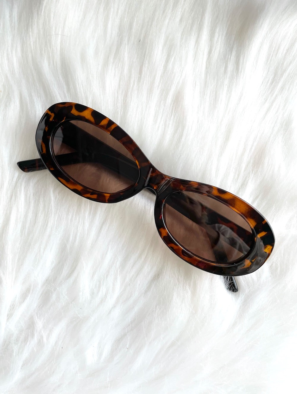 Skinny Oval Tortoiseshell Sunglasses