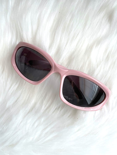 Pink and Black Y2K Style Wraparound Sunglasses