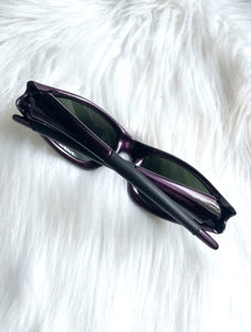 Vintage Y2K Dark Purple Wraparound Sunglasses