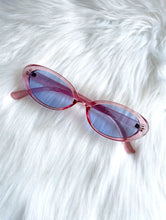 Load image into Gallery viewer, Skinny Oval Pink and Blue Translucent Sunglasses