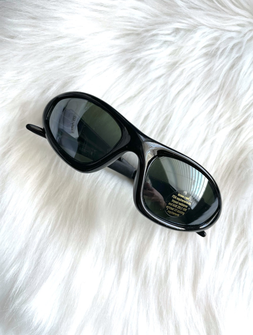 Vintage Y2K Black Wraparound Sunglasses