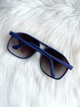Load image into Gallery viewer, Vintage 80s Matte Blue Aviator Sunglasses Retro