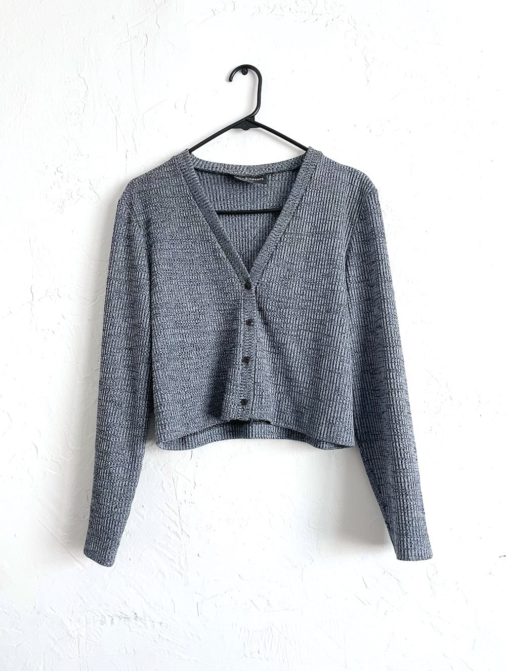 Vintage 90s Blue Cropped Textured Cardigan Top