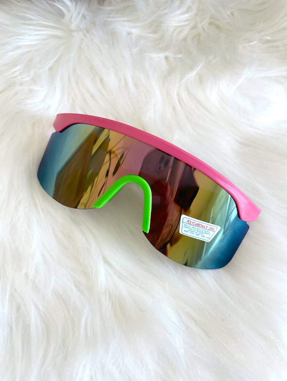 Vintage 90s Hot Pink and Neon Green Colorful Reflective Tint  display picture 1