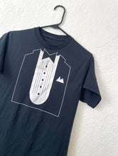 Load image into Gallery viewer, Vintage 80s Black and White Tuxedo Tee -- Size Extra Small/Small