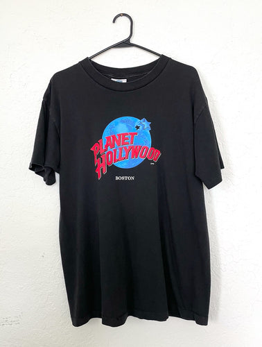 Vintage 90s Planet Hollywood Boston Planet Design Tee