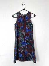 Load image into Gallery viewer, Vintage 90s Brown and Blue Floral Print Shift Dress