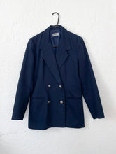 Load image into Gallery viewer, Vintage 80s Navy Blue Double Breasted Blazer