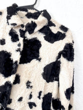 Load image into Gallery viewer, Vintage 90s Furry Cow Print Button Down Top