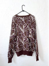Load image into Gallery viewer, Vintage 90s Cozy Oversized Purple and Brown Sweater