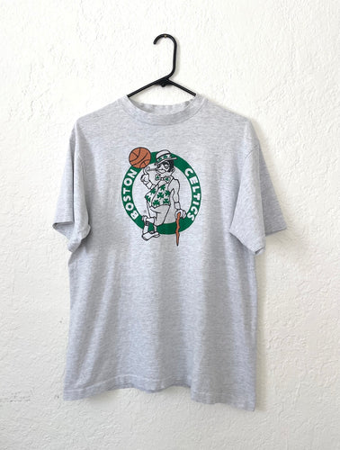 Vintage 90s Grey Boston Celtics Tee NBA retro 