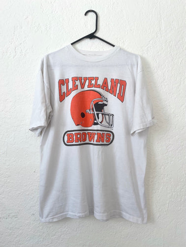 Vintage 90s Cleveland Browns Helmet Tee NFL Retro Football Sports