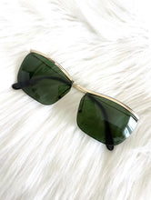 Load image into Gallery viewer, Vintage 80s Gold Trim Dark Tinted Sunglasses glam retro 