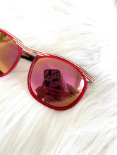 Load image into Gallery viewer, Vintage 80s Red and Gold Pink Tinted Sunglasses