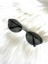 Load image into Gallery viewer, Vintage Y2K Silver Oval Dark Tinted Sunglasses