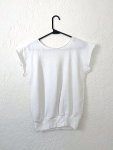 Vintage 80s Duran Duran White Sleeveless Sweatshirt - Size Small/Medium