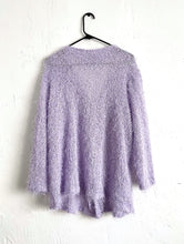 Load image into Gallery viewer, Vintage Y2K Purple Fuzzy Tie Front Cardigan