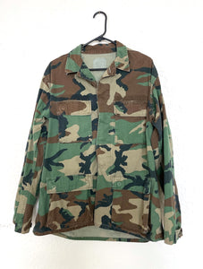 Vintage Camouflage Print Army Jacket Camo - Size Small/Medium 