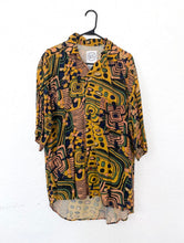Load image into Gallery viewer, Vintage 80s High Low Printed Button Down Top Retro tropigoth Summer