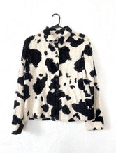 Load image into Gallery viewer, Vintage 90s Furry Cow Print Button Down Top