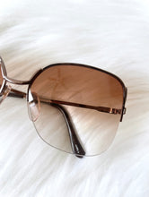 Load image into Gallery viewer, Vintage 80s Rose Gold and Brown Ombre Tint Oversized Sunglasses Retro Glam