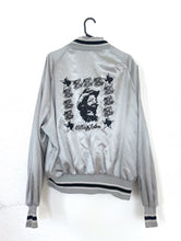 Load image into Gallery viewer, Vintage 80s Silver and Black Willie Nelson Jack Daniels Satin Jacket