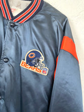 Load image into Gallery viewer, Vintage 80s Navy Blue Chicago Bears Satin Orange Stripe Varsity-Style Jacket NFL