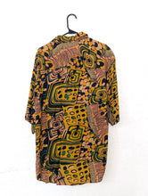 Load image into Gallery viewer, Vintage 80s High Low Printed Button Down Top Retro tropigoth Summer