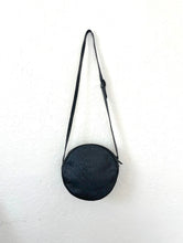 Load image into Gallery viewer, Vintage 80s Black Round Leather Alligator Shoulder Bag