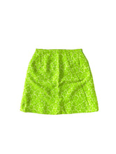 Load image into Gallery viewer, Vintage 70s Lime Green High-Waist Textured Mini Skirt -- Size 25