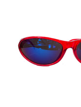 Load image into Gallery viewer, Vintage Y2K Red and Blue Wraparound Sunglasses Rave 2000s
